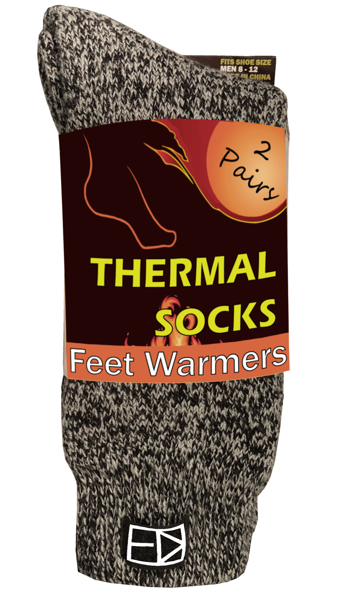 Feet Warmers Men’s Cold Weather Insulated Thermal Socks, Pack of 2 ...