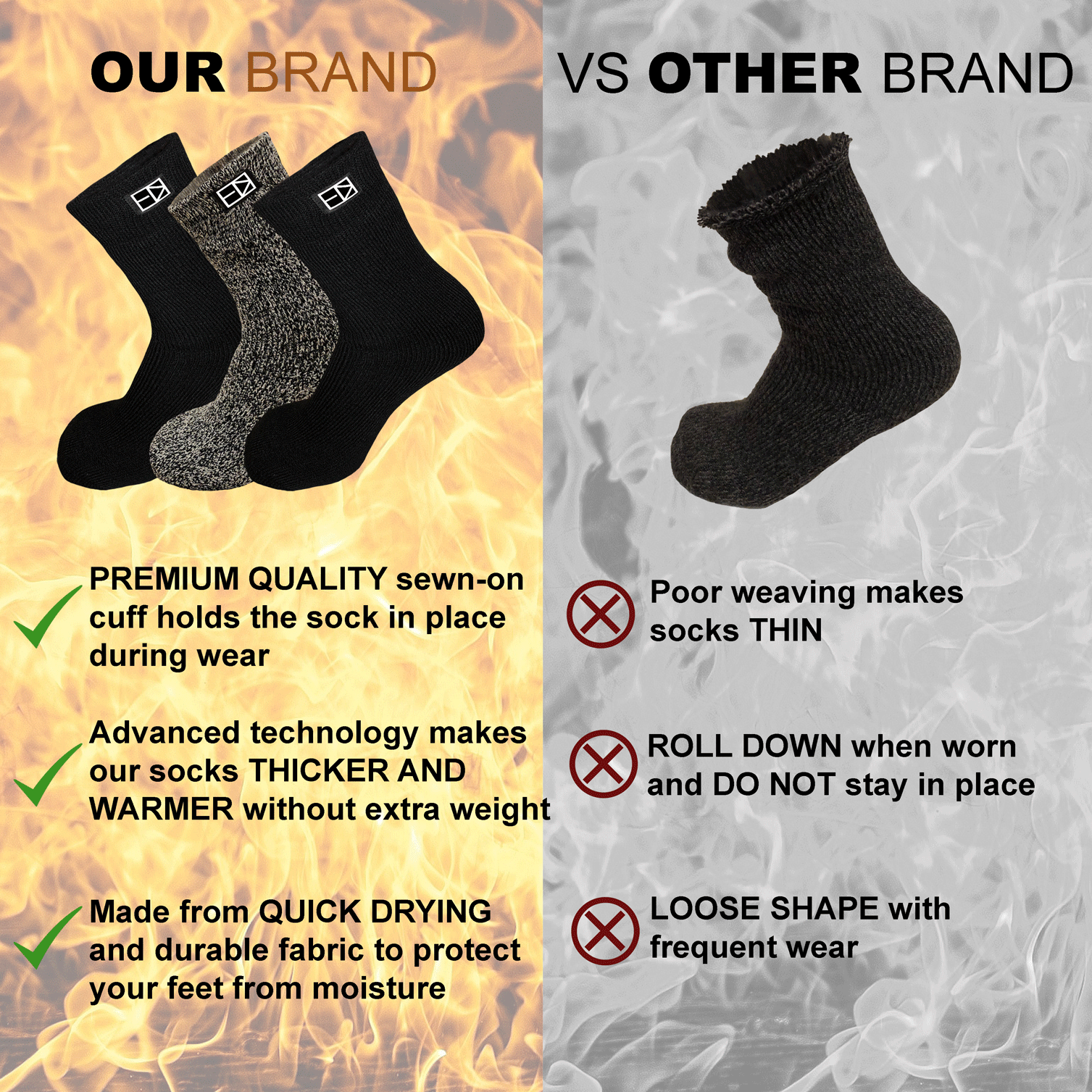 Warmest Regular Socks for Cold Weather (2 pairs) - Image 4